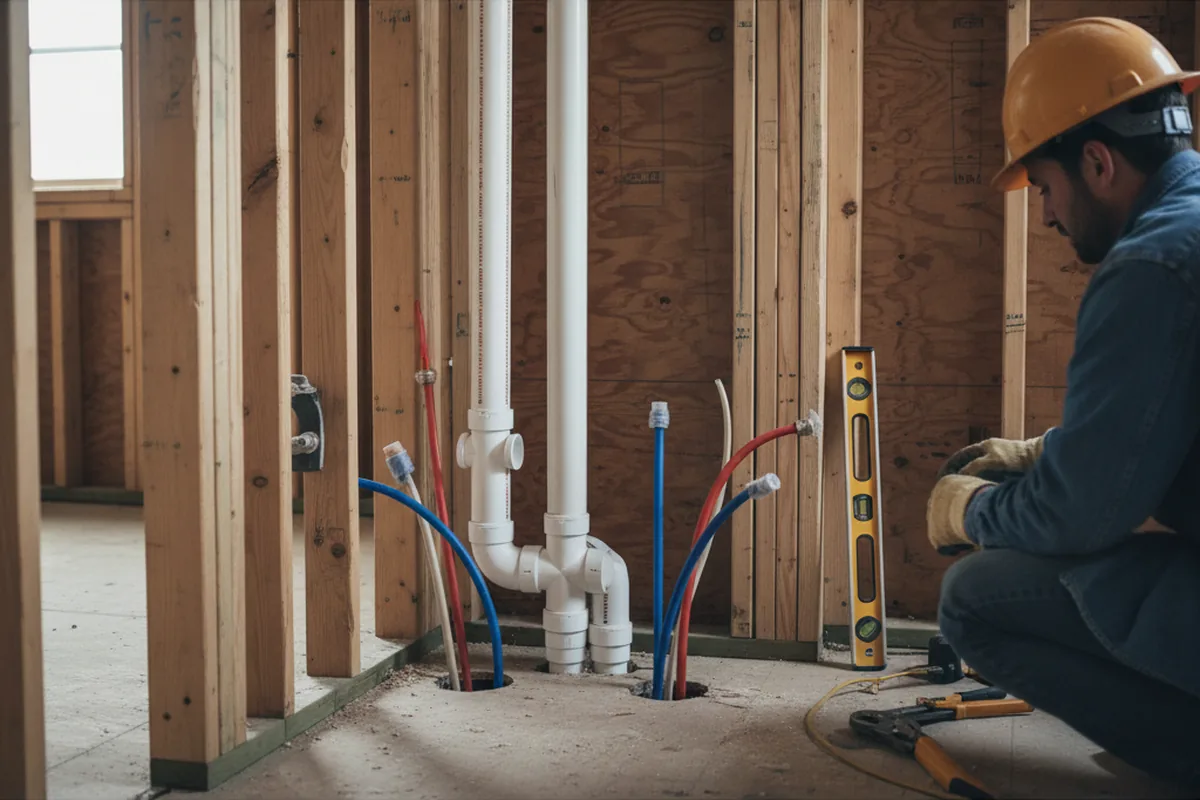 Drain and supply rough-in during Garbage Disposal Repair in Manteno