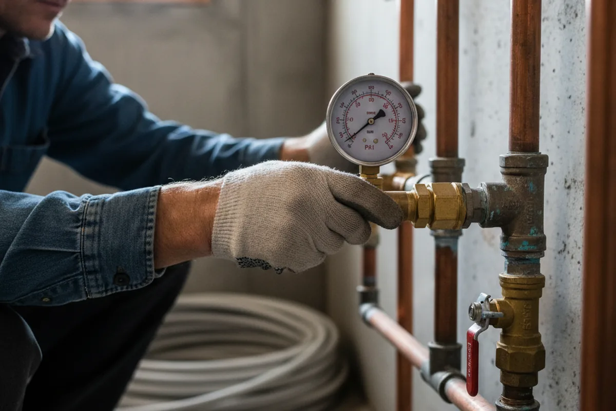 Pressure testing a repaired line during Water Line Repair in Manteno