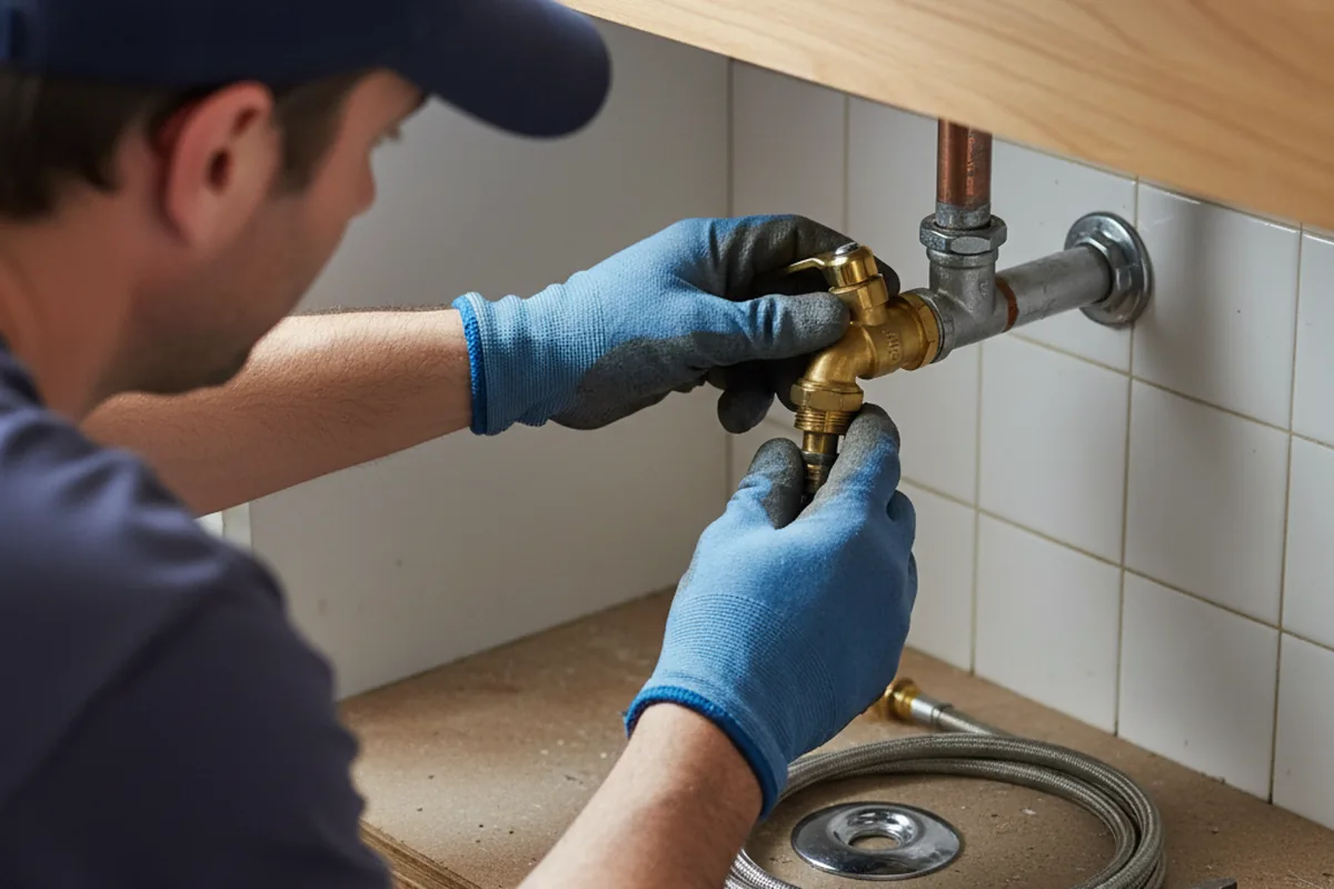 Shutoff valve and fitting work during Burst Pipe Repair in Manteno